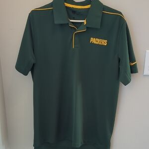 Nike Green and Yellow Packers Polo Shirt